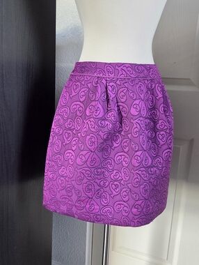 Purple Mini Skirt Size 2 Plum mini HD in Paris anthropologie Brocade Pattern